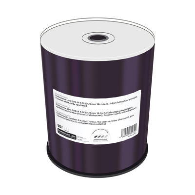 DVD-R 4.7GB|120min 16x speed, inkjet fullsurface printable, 100бр. в шпиндел