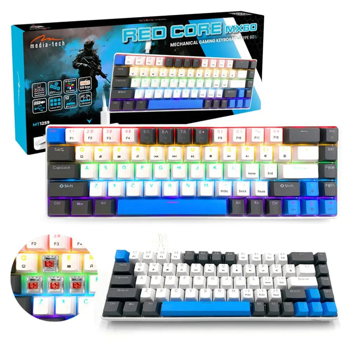 Механична клавиатура 60% RED CORE MX60 MT1259