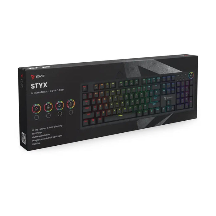 Механична клавиатура SAVIO STYX Outemu Brown Hot Swap RGB
