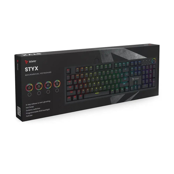 Механична клавиатура SAVIO STYX Outemu Red Hot Swap RGB