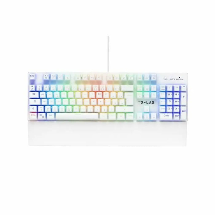 Механична клавиатура The G-Lab KEYZ RUBIDIUM Бял Azerty