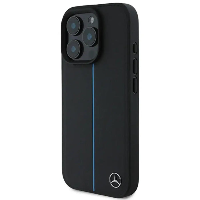 Mercedes MB Blue Line Leather MagSafe Case за iPhone 16 Pro