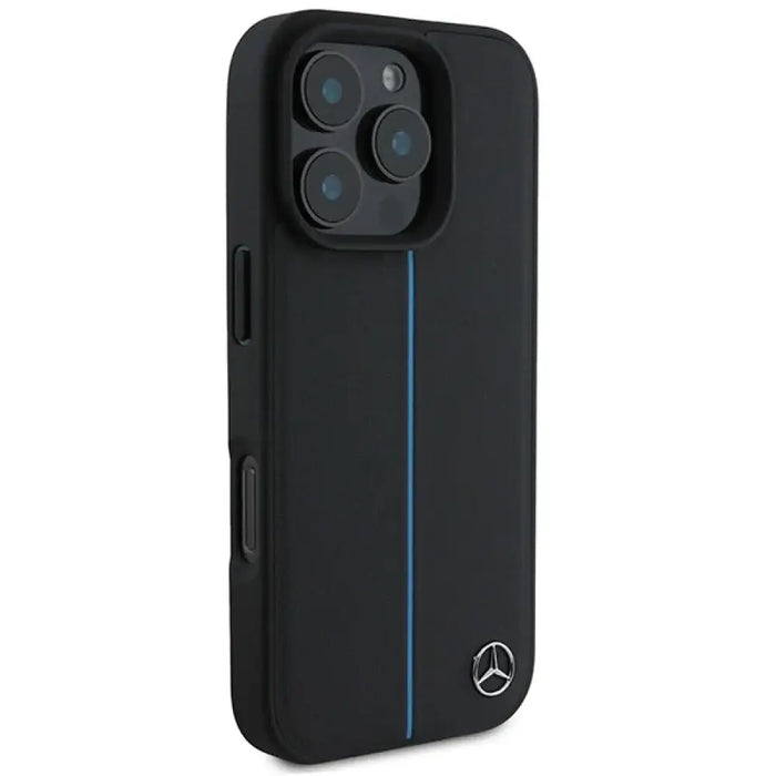 Mercedes MB Blue Line Leather MagSafe Case за iPhone 16 Pro