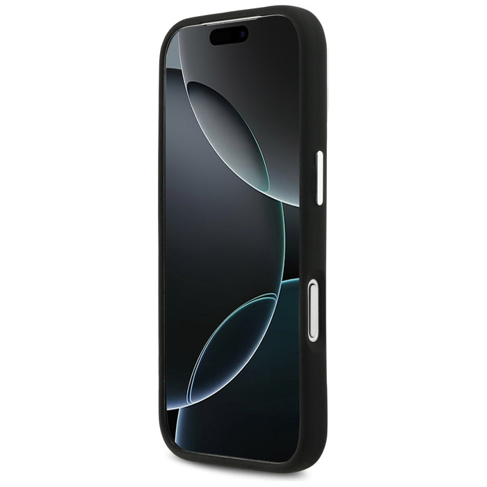 Силиконов калъф MagSafe с винтидж лого на Mercedes за iPhone 17 Pro - черен