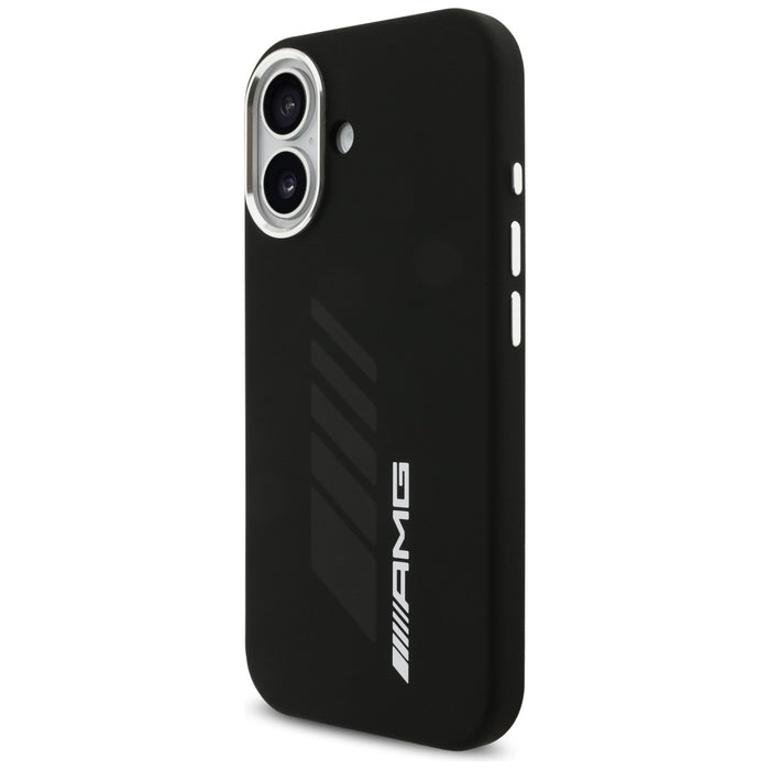 Силиконов калъф AMG Oversize Rhombs MagSafe за iPhone 17 - черен
