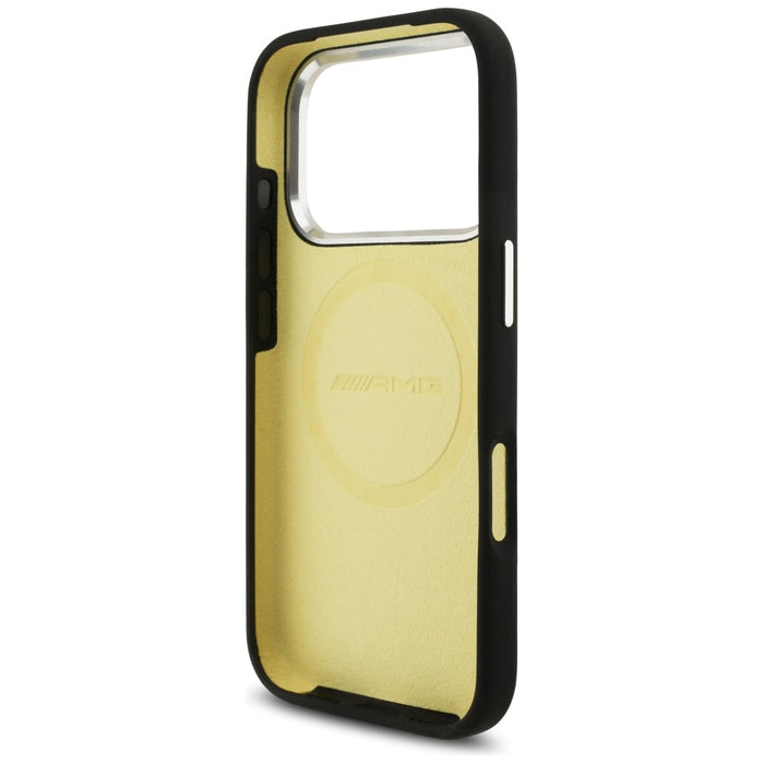Силиконов калъф AMG Oversize Rhombs MagSafe за iPhone 17 Pro - черен