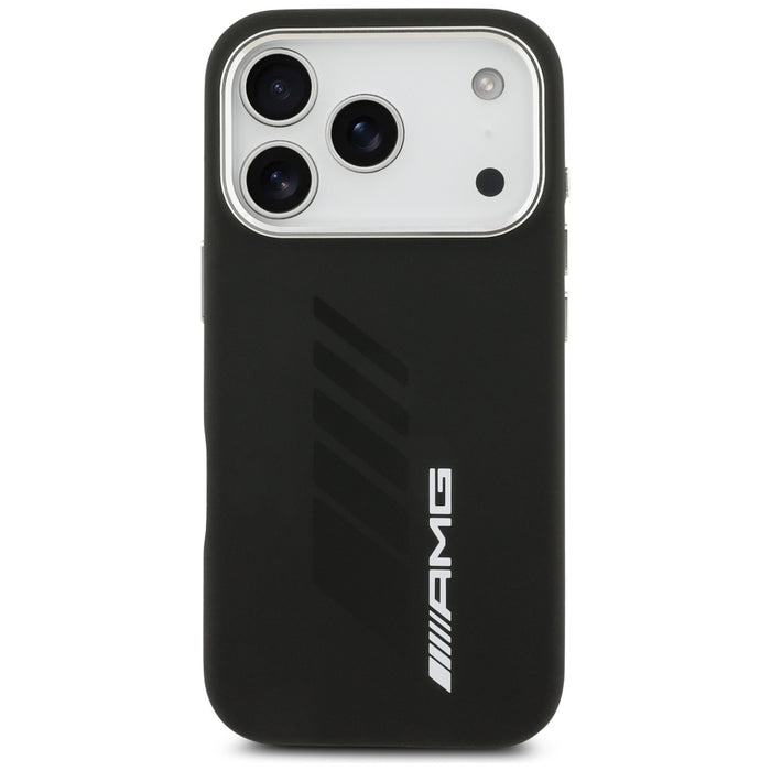 Силиконов калъф AMG Oversize Rhombs MagSafe за iPhone 17 Pro - черен