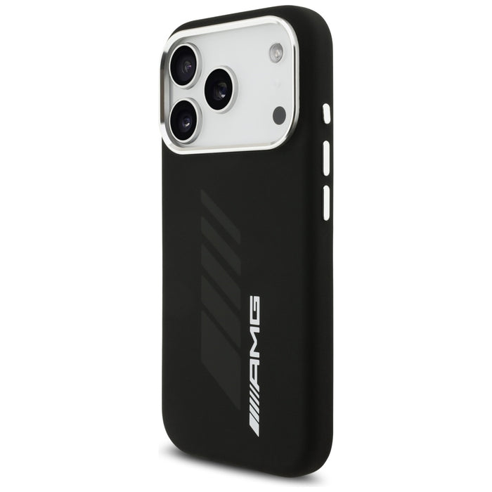 Силиконов калъф AMG Oversize Rhombs MagSafe за iPhone 17 Pro - черен
