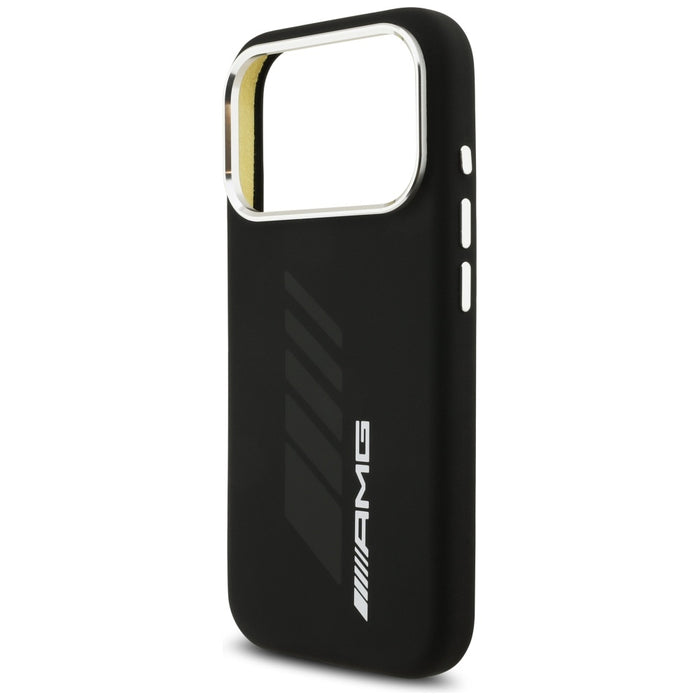 Силиконов калъф AMG Oversize Rhombs MagSafe за iPhone 17 Pro - черен
