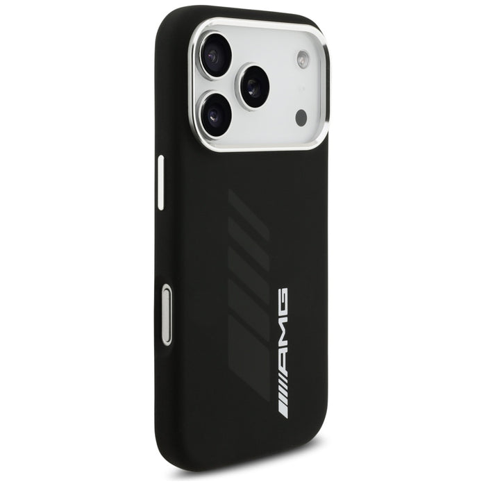 Силиконов калъф AMG Oversize Rhombs MagSafe за iPhone 17 Pro - черен