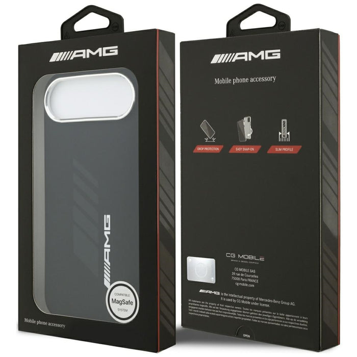 Силиконов калъф AMG Oversize Rhombs MagSafe за iPhone Air - черен