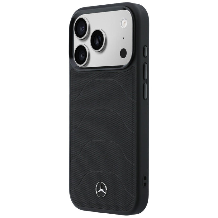 Кожен калъф Mercedes Mesh с панделка MagSafe за iPhone 17 Pro Max - черен