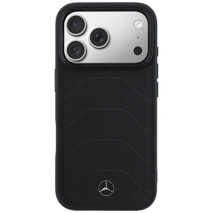 Кожен калъф Mercedes Mesh с панделка MagSafe за iPhone 17 Pro Max - черен