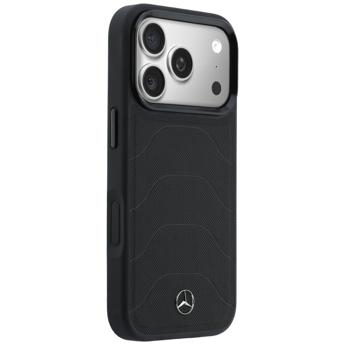 Кожен калъф Mercedes Mesh с панделка MagSafe за iPhone 17 Pro Max - черен