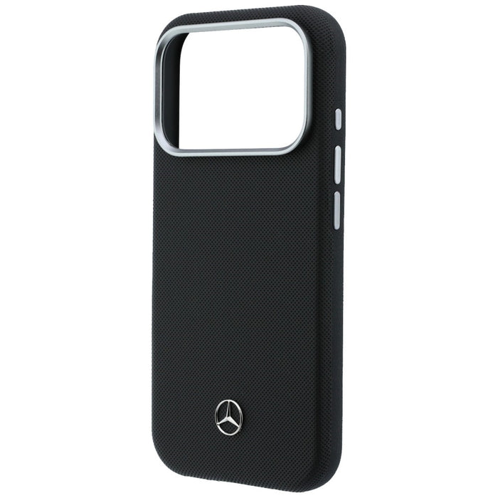 Кожен калъф Mercedes Semi Wrap с решетка MagSafe за iPhone 17 Pro - черен