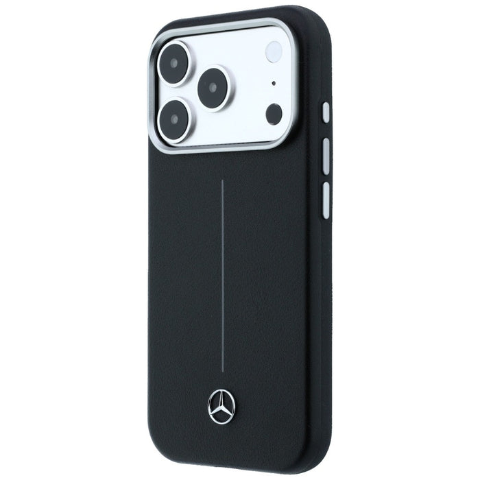 Кожен калъф Mercedes Iconic Line MagSafe за iPhone 17 Pro - черен