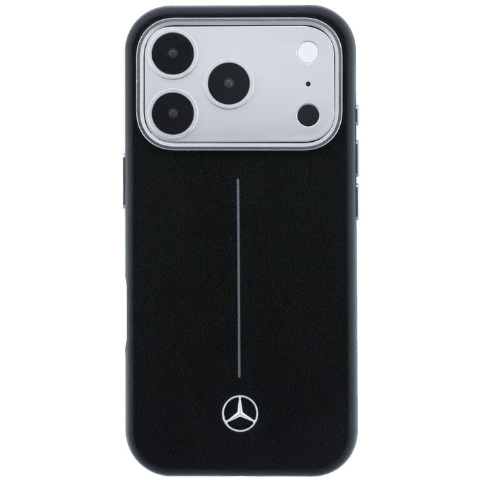 Кожен калъф Mercedes Iconic Line MagSafe за iPhone 17 Pro - черен