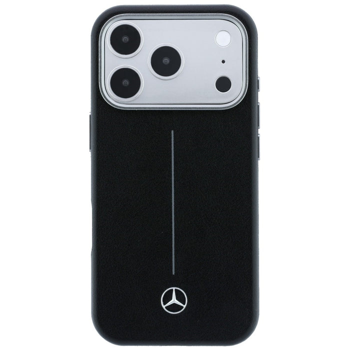 Кожен калъф Mercedes Iconic Line MagSafe за iPhone 17 Pro Max - черен