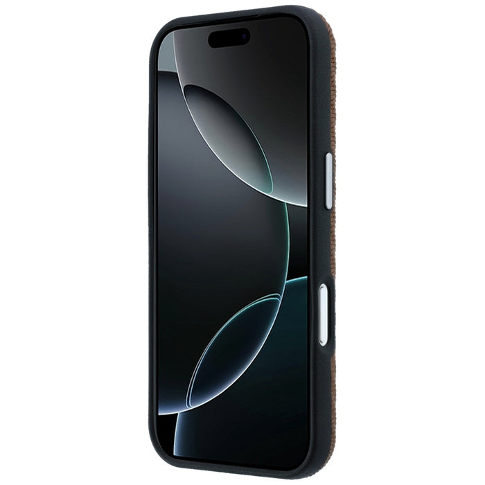 Кожен калъф Mercedes Semi Wrap с дървен ефект MagSafe за iPhone 17 Pro Max - кафяв