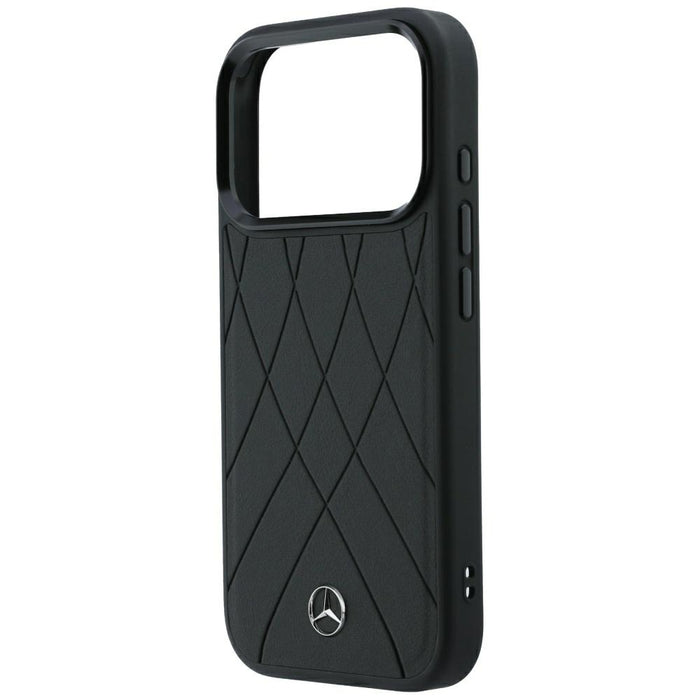 Кожен калъф Mercedes Crossed Lines MagSafe за iPhone 17 Pro / 18 Pro - черен