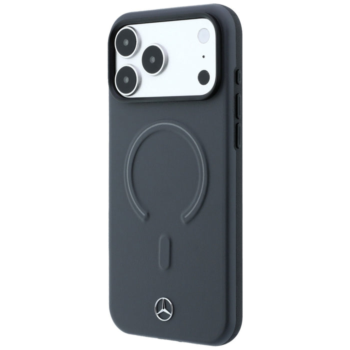 Кожен 3D MagSafe калъф Mercedes за iPhone 18 Pro / 17 Pro - антрацит