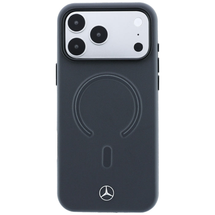 Кожен 3D MagSafe калъф Mercedes за iPhone 18 Pro / 17 Pro - антрацит