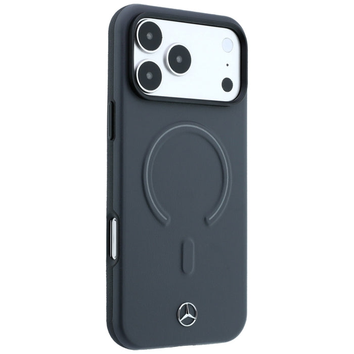 Кожен 3D MagSafe калъф Mercedes за iPhone 18 Pro / 17 Pro - антрацит