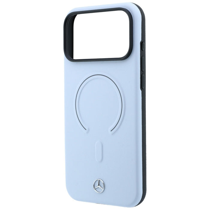 Кожен 3D MagSafe калъф Mercedes за iPhone 18 Pro Max / 17 Pro Max - син