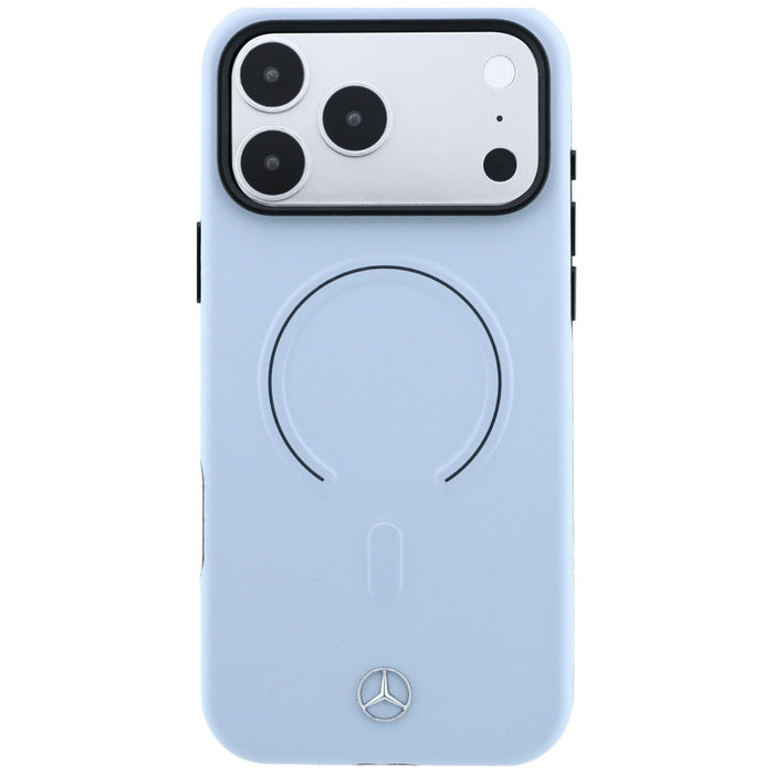Кожен 3D MagSafe калъф Mercedes за iPhone 18 Pro Max / 17 Pro Max - син