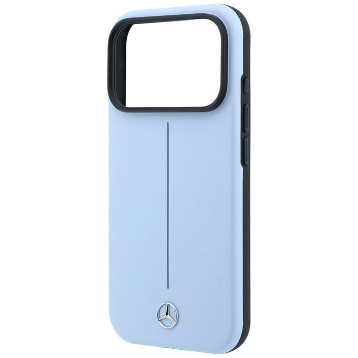 Кожен калъф Mercedes Iconic Line MagSafe за iPhone 18 Pro / 17 Pro - син