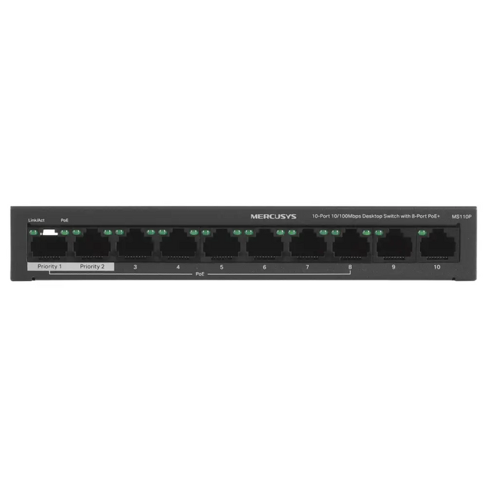 Mercusys 10-портов 10/100Mbps настолен комутатор с 8-портов