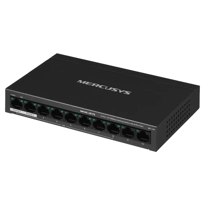 Mercusys 10-портов 10/100Mbps настолен комутатор с 8-портов