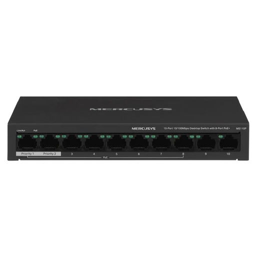 Mercusys 10-портов 10/100Mbps настолен комутатор с 8-портов