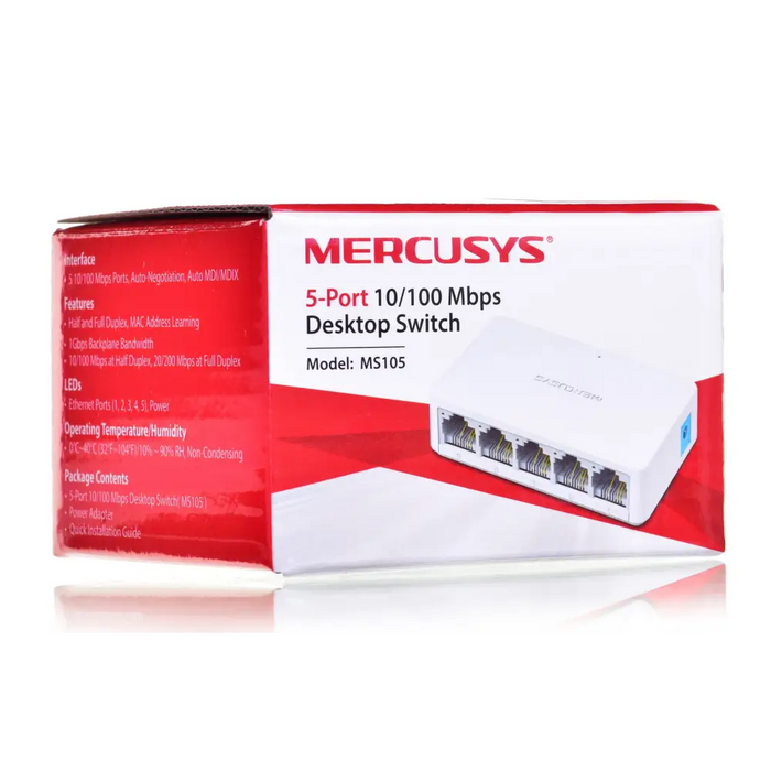 Mercusys 5-портов 10/100Mbps настолен комутатор