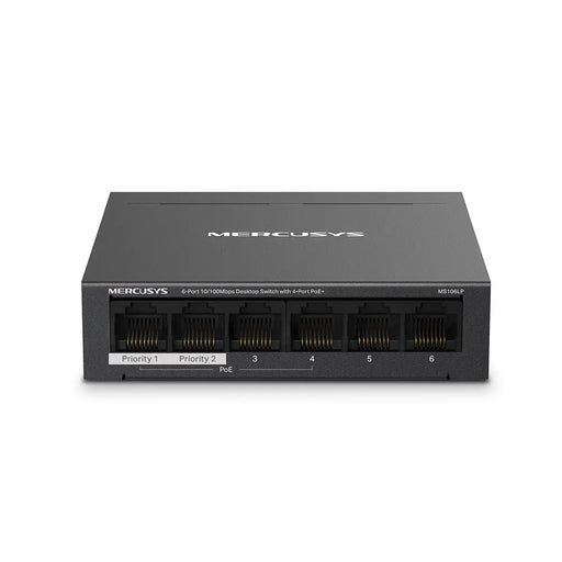 Mercusys 6-портов 10/100Mbps настолен комутатор с 4-портов