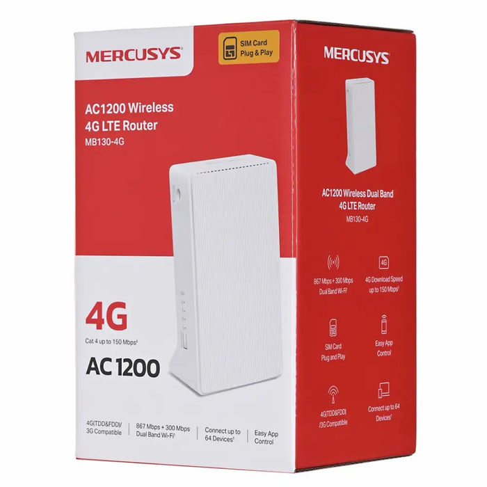 Mercusys MB130-4G безжичен рутер Ethernet Dual-band (2.4