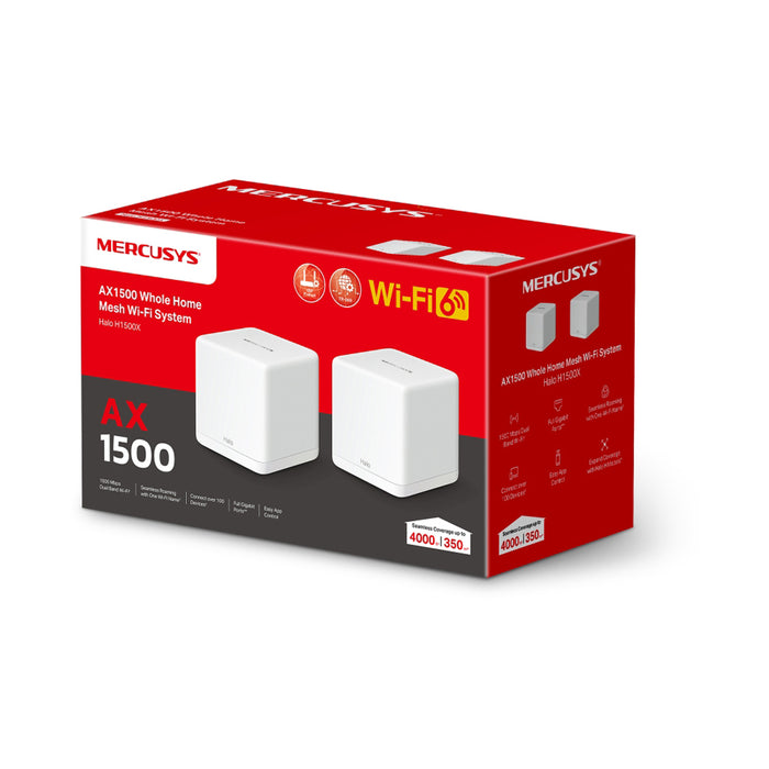 MESH СИСТЕМА MERCUSYS Halo H1500X 2-pack Dual-band, WI-FI 6, Gigabit