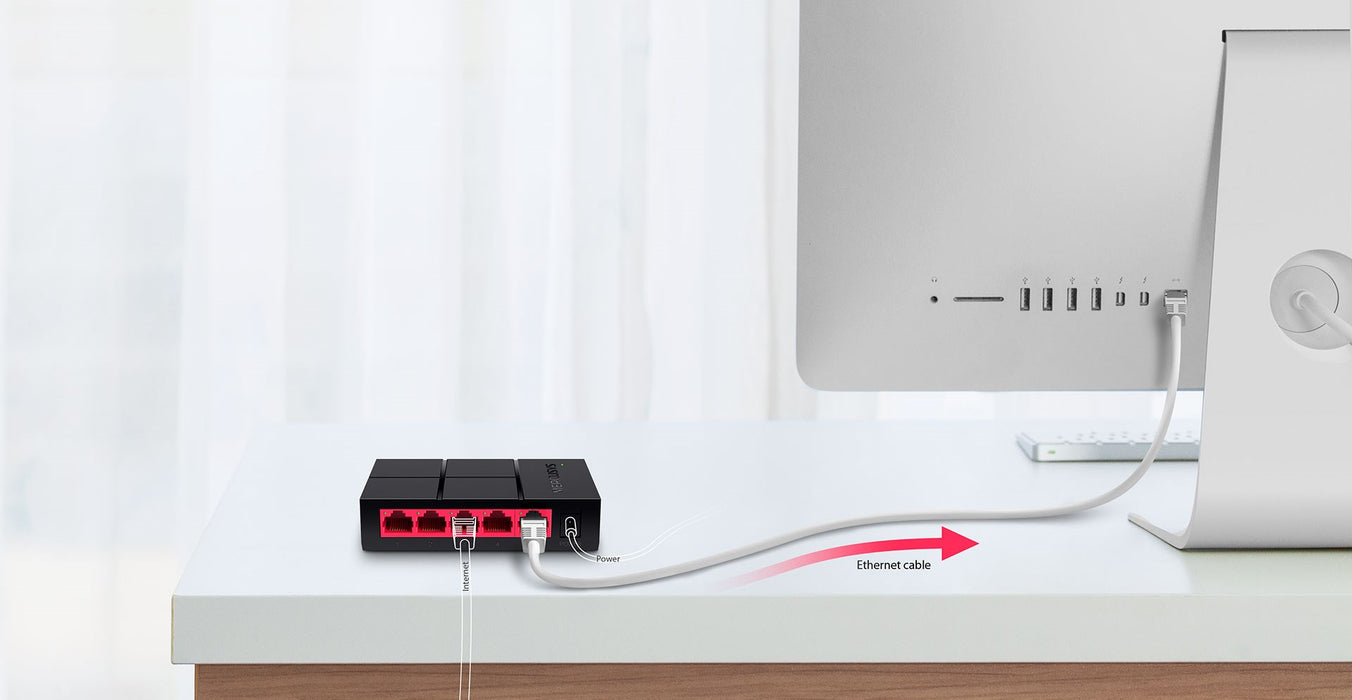 Mercusys 5-портов 10/100/1000 Mbps настолен превключвател