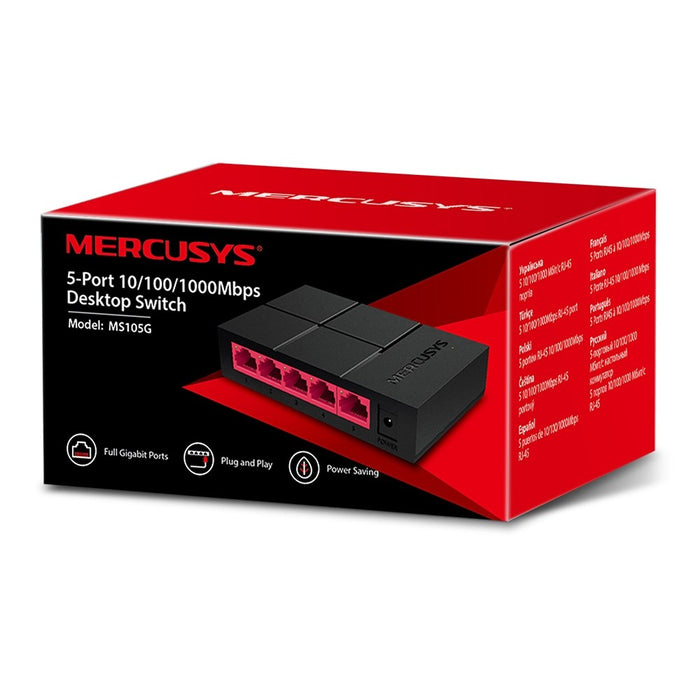 Mercusys 5-портов 10/100/1000 Mbps настолен превключвател