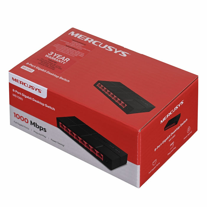 Mercusys 8-портов 10/100/1000 Mbps настолен комутатор