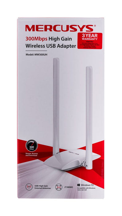 Mercusys 300Mbps безжичен USB адаптер с високо усилване