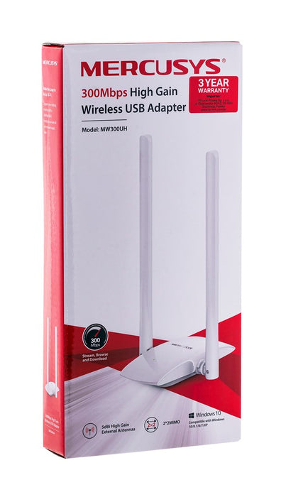 Mercusys 300Mbps безжичен USB адаптер с високо усилване
