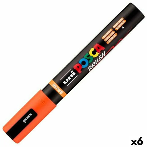Маркер BRUSH POSCA PC-5BR Оранжев (6 броя)