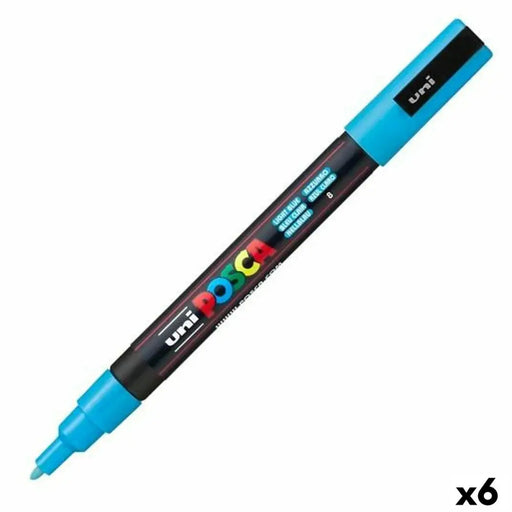 Маркер POSCA PC-3M Син Светло син (6 броя)