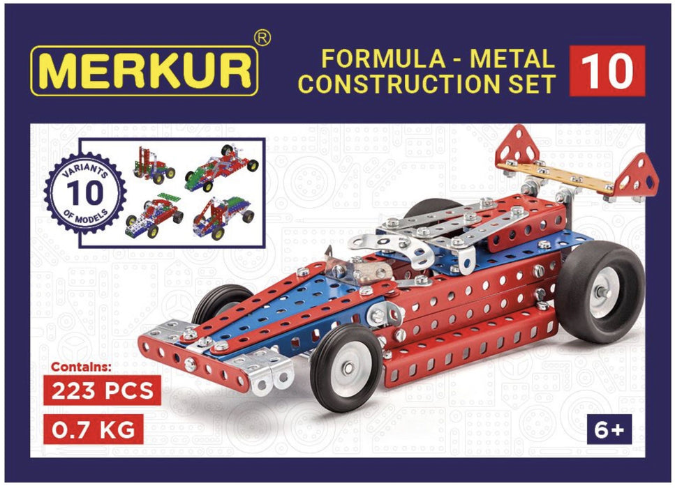 Метален конструктор 10 в 1 Merkur - Състезателна кола, 223 части