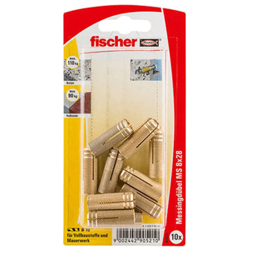 МЕСИНГОВ ДЮБЕЛ Ф8Х28ММ 10 БР. FISCHER MS K