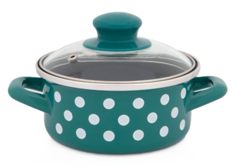 Тенджера Metalac - Green Dots, с капак, 14 cm, 1 l