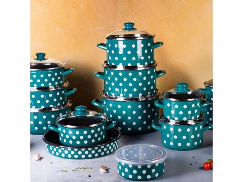 Тенджера Metalac - Green Dots, с капак, 14 cm, 1 l