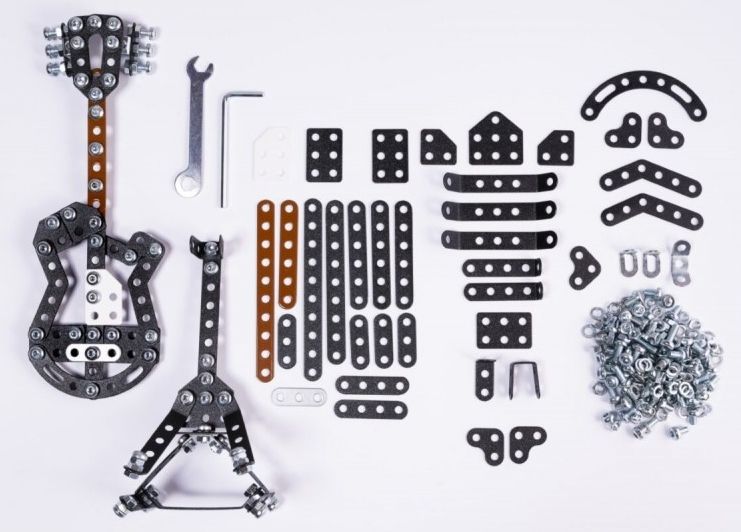 Метален конструктор MetalCraft - Мини китара GL, черна