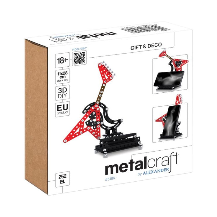Метален конструктор MetalCraft - Стойка за телефон, китара JS, червена
